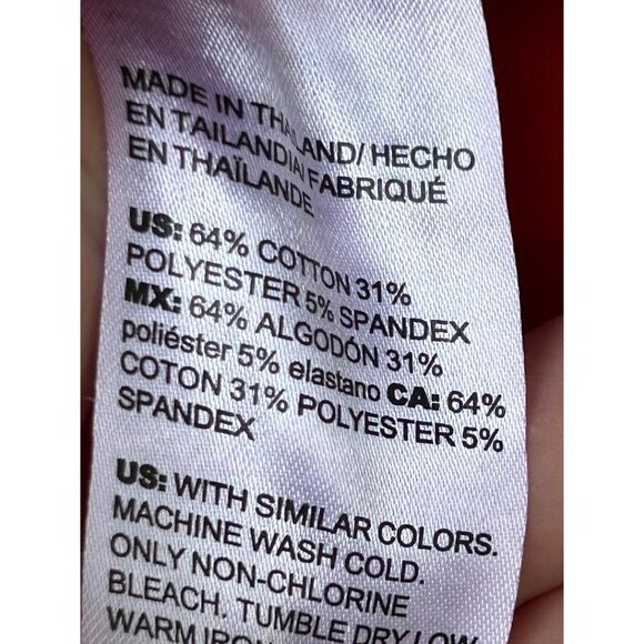 Chico's Red Long Sleeve Button-Up Shirt Size‎ 6 Cotton & Polyester Blend - Picture 6 of 7